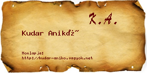 Kudar Anikó névjegykártya